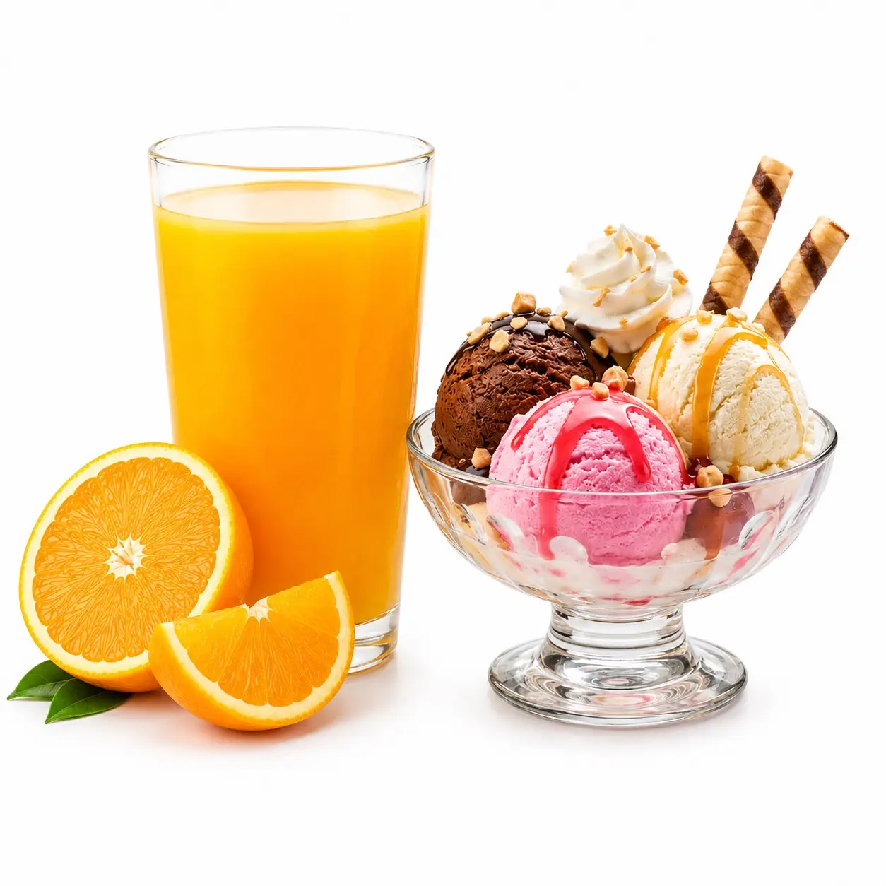 آبمیوه و بستنی